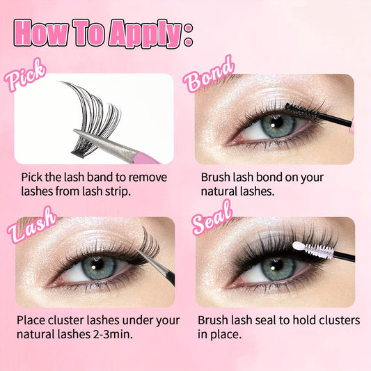 DIY Cluster Lash Extensions Soft Wispy Lash Kit